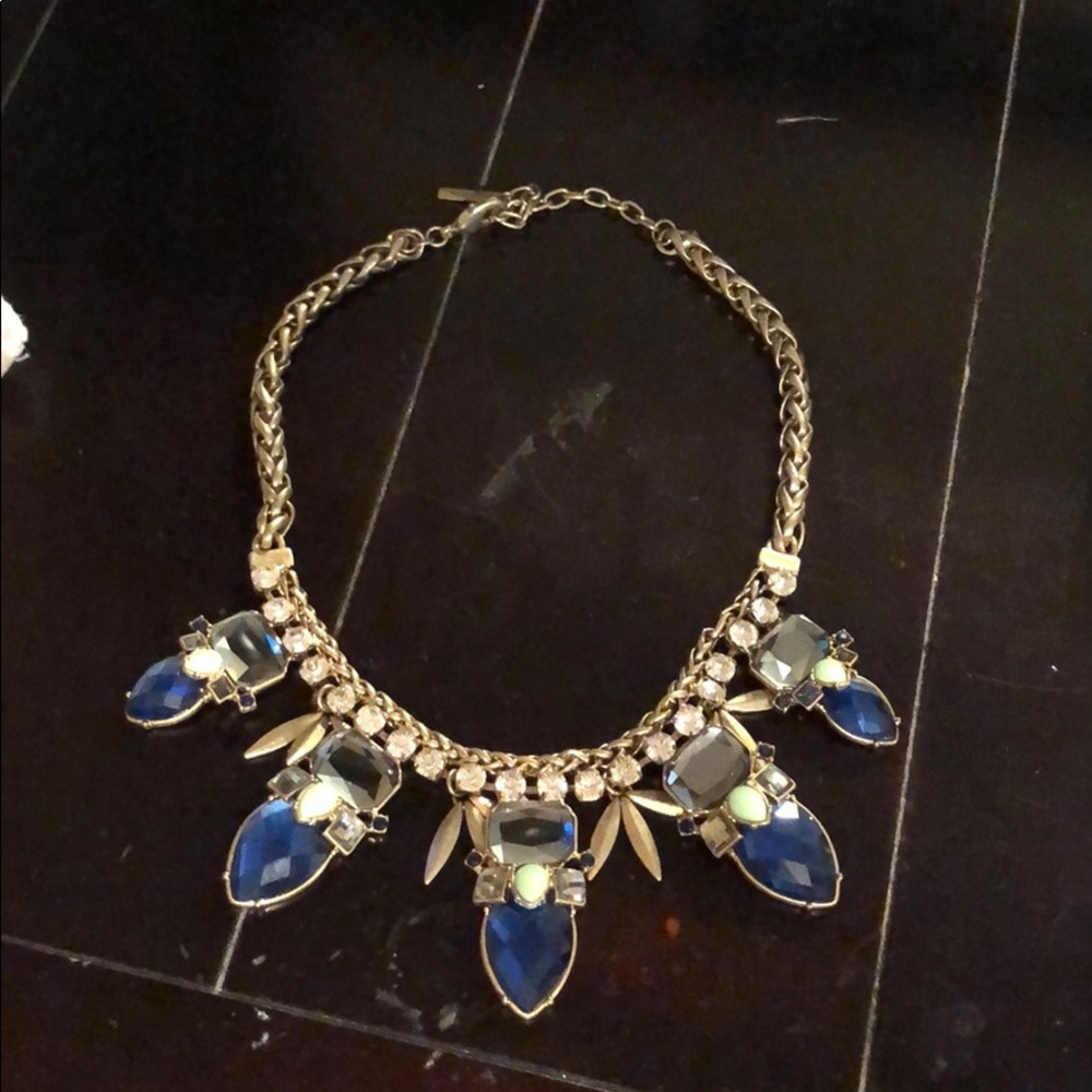 Blue green turquoise statement necklace